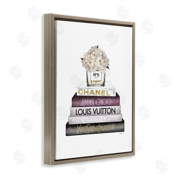 Stupell Industries Amanda Greenwood | White Flower Bookstack