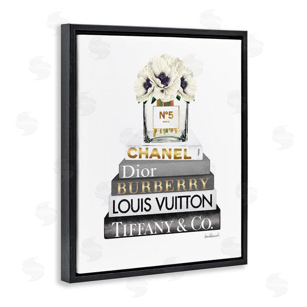 Stupell Industries Amanda Greenwood | White Poppies Grey Fashion Books