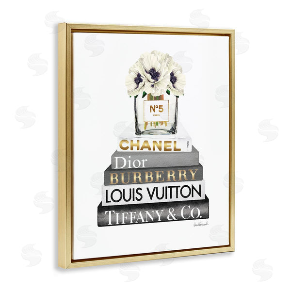 Stupell Industries Amanda Greenwood | White Poppies Grey Fashion Books