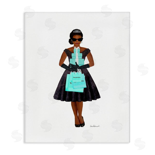 stupell industries Amanda Greenwood | Woman Shopping Blue Glam Fashion