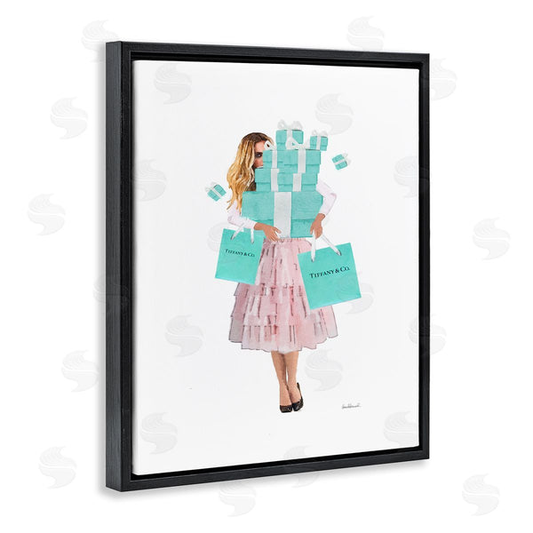 Stupell Industries Amanda Greenwood | Woman Shopping Blue Pink Glam