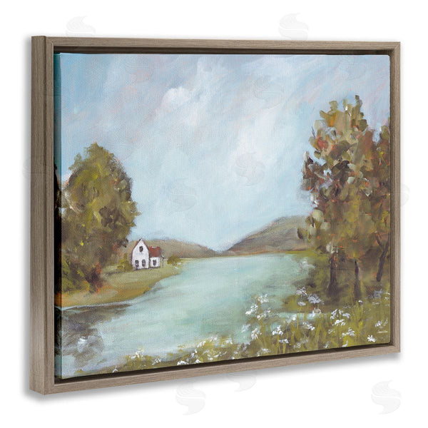 Stupell Industries Amanda Hilburn | Distant Cottage Across River