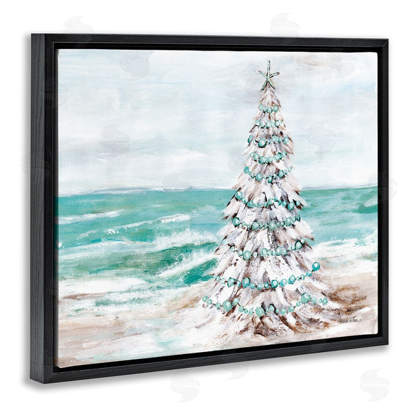 Stupell Industries Amanda Hilburn | Snowy Christmas Tree On Beach