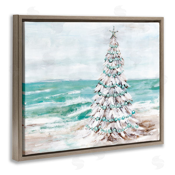 Stupell Industries Amanda Hilburn | Snowy Christmas Tree On Beach