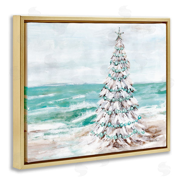 Stupell Industries Amanda Hilburn | Snowy Christmas Tree On Beach