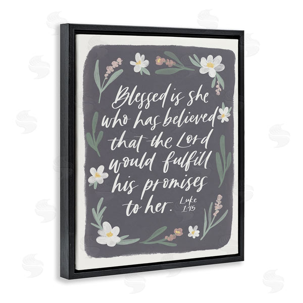 Stupell Industries Amanda Houston | Floral Religious Verse Calligraphy Script Botanical Border Wall Art