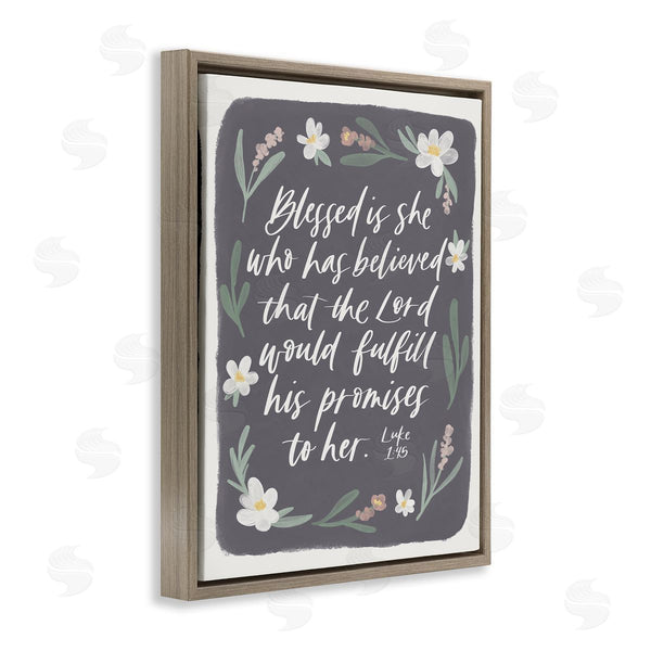 Stupell Industries Amanda Houston | Floral Religious Verse Calligraphy Script Botanical Border Wall Art