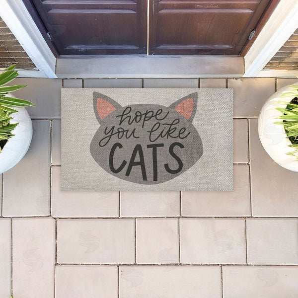 Stupell Industries Amanda Houston | Hope You Like Cats Faux Sisal Door Mat
