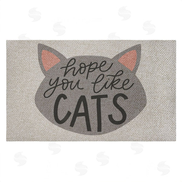 stupell industries Amanda Houston | Hope You Like Cats Faux Sisal Door Mat