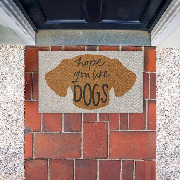 Stupell Industries Amanda Houston | Hope You Like Dogs Faux Sisal Door Mat