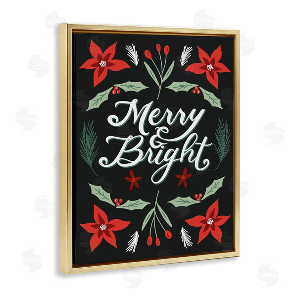 Stupell Industries Amanda Houston | Merry And Bright Christmas Poinsettia