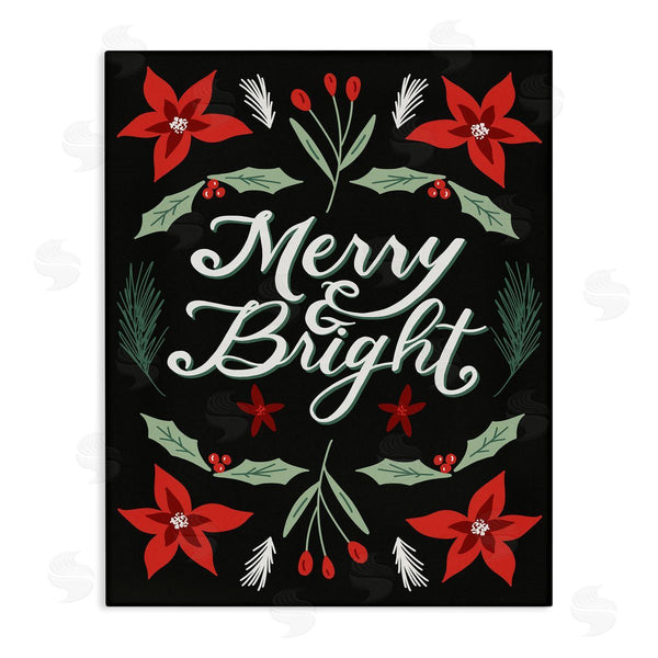 stupell industries Amanda Houston | Merry and Bright Christmas Poinsettia
