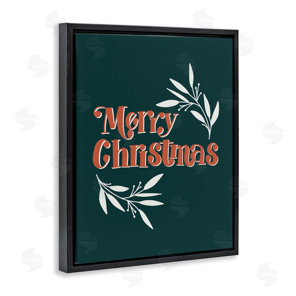 Stupell Industries Amanda Houston | Merry Christmas Phrase Festive Holiday Typography Plant Outline Wall Art