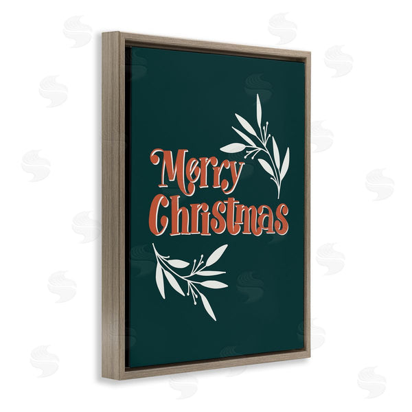 Stupell Industries Amanda Houston | Merry Christmas Phrase Festive Holiday Typography Plant Outline Wall Art