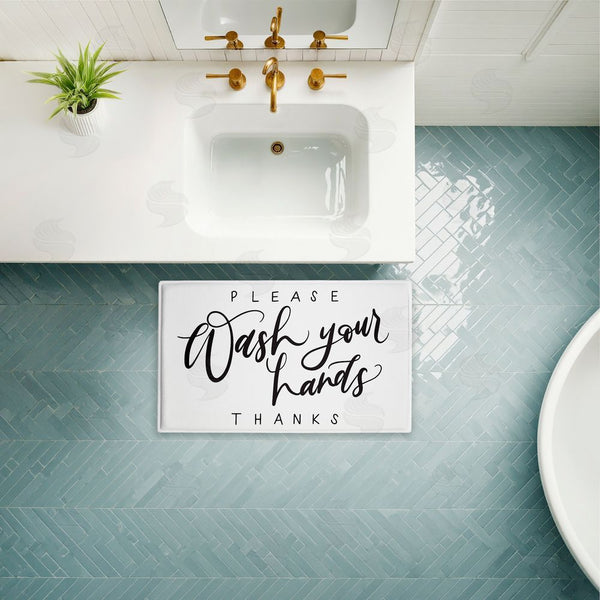 Stupell Industries Amanda Houston | Please Wash Hands Thanks Plush Bath Mat