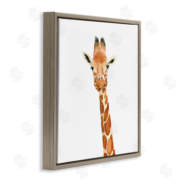 Stupell Industries Amanda Houston | Simple Smiling Giraffe Head Animal Portrait Wall Art