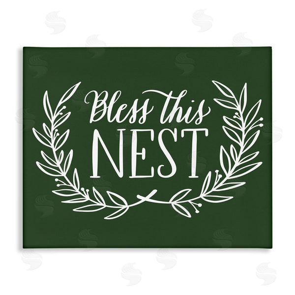 stupell industries Amanda McGee | Bless This Nest Laurel Wreath Crown Foliage Wall Art