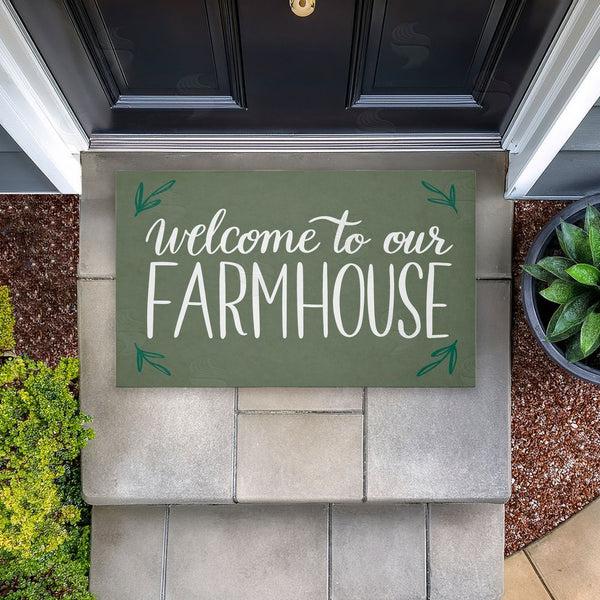 Stupell Industries Amanda McGee | Farmhouse Welcome With Sprigs Non-Woven Door Mat