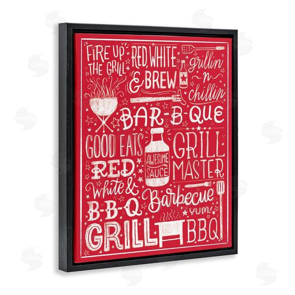 Stupell Industries Amanda McGee | Fire Up Grill Summer BBQ Phrases Red White Wall Art