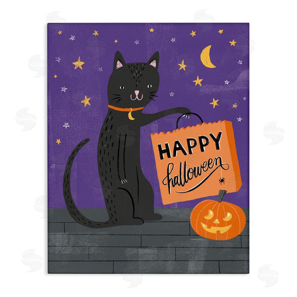 stupell industries Amanda McGee | Happy Halloween Black Cat Wall Art