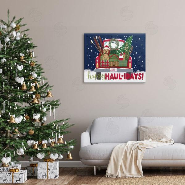 Stupell Industries Amanda McGee | Happy Haul-idays Christmas Gift Truck Wall Art