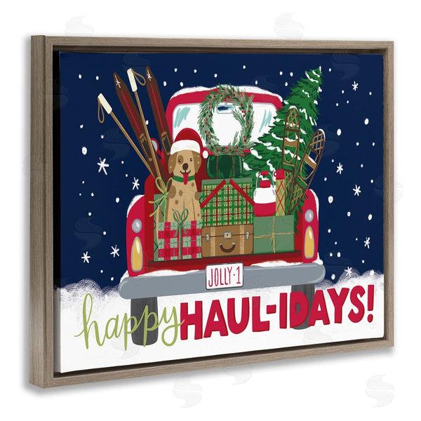 Stupell Industries Amanda McGee | Happy Haul-idays Christmas Gift Truck Wall Art