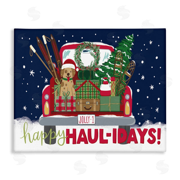 stupell industries Amanda McGee | Happy Haul-idays Christmas Gift Truck Wall Art