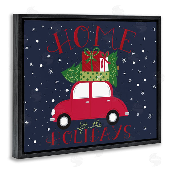 Stupell Industries Amanda McGee | Home For Holidays Sentiment Red Car Presents Snow Wall Art