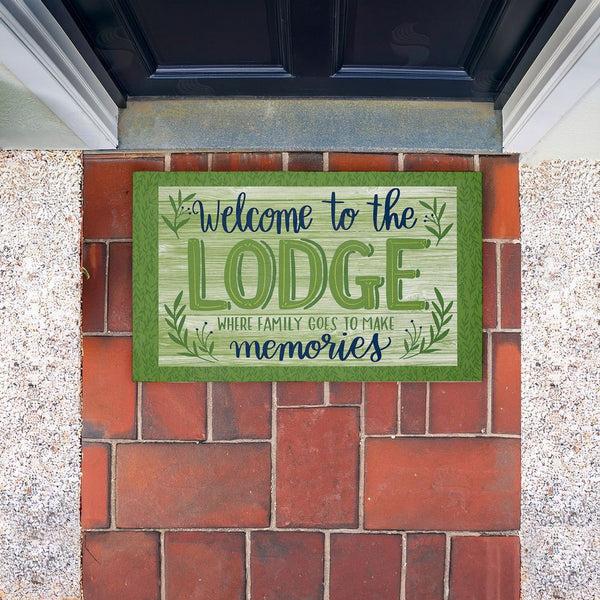Stupell Industries Amanda McGee | Lodge Welcome Family Memories Non-Woven Door Mat