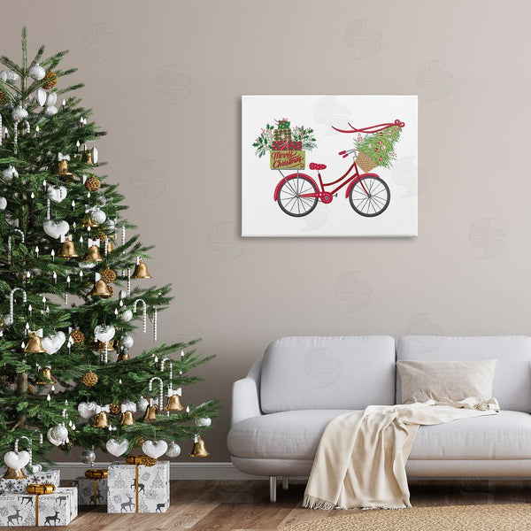 Stupell Industries Amanda McGee | Merry Christmas Seasonal Bicycle Wall Art