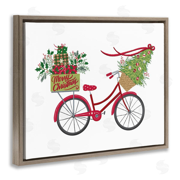 Stupell Industries Amanda McGee | Merry Christmas Seasonal Bicycle Wall Art