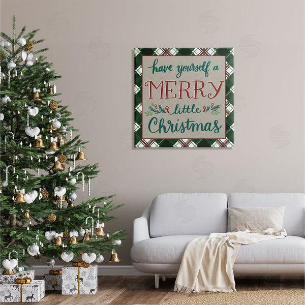 Stupell Industries Amanda McGee | Merry Little Christmas Plaid Holiday Wall Art