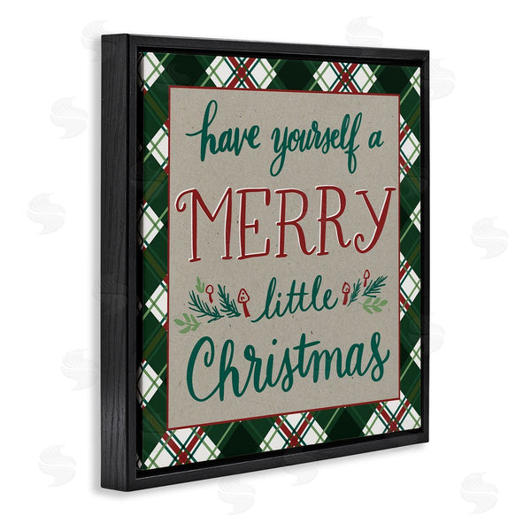 Stupell Industries Amanda McGee | Merry Little Christmas Plaid Holiday Wall Art