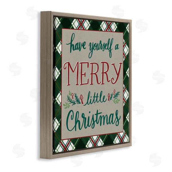 Stupell Industries Amanda McGee | Merry Little Christmas Plaid Holiday Wall Art