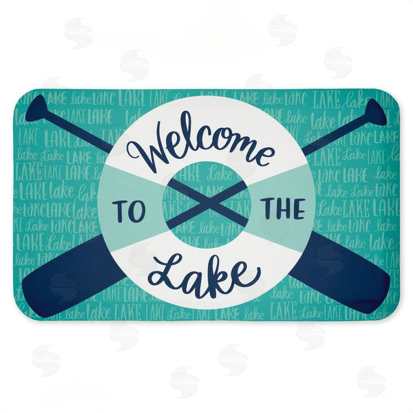 stupell industries Amanda McGee | Welcome Lake Float & Paddles Anti-Fatigue Mat