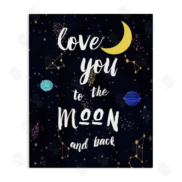 stupell industries Amanda Murray | Love to the Moon Motivational Phrase Outer Space Constellations Wall Art