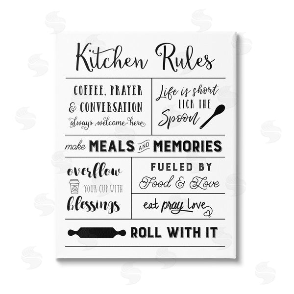 stupell industries Amanda Murray | Minimal Kitchen Rules Chart Wall Art