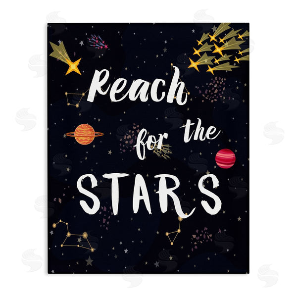 stupell industries Amanda Murray | Reach The Stars Motivational Phrase Outer Space Planets Wall Art