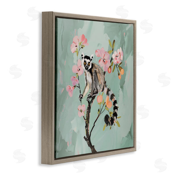 Stupell Industries Amanda Tsoukanelis | Lemur Perched On Spring Blooms