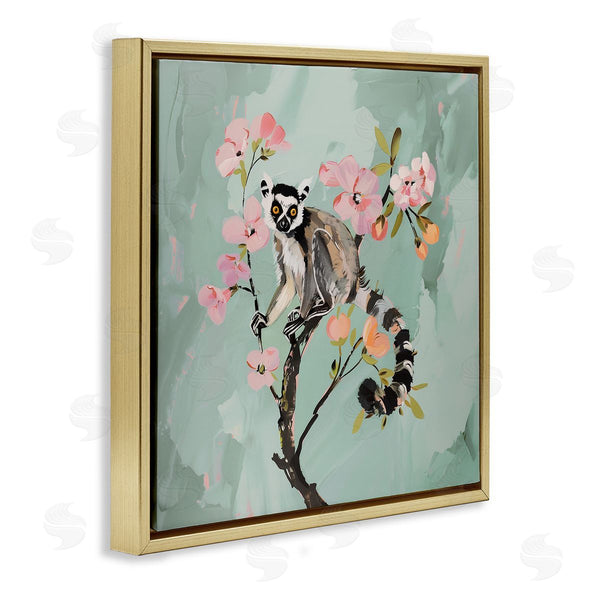 Stupell Industries Amanda Tsoukanelis | Lemur Perched On Spring Blooms