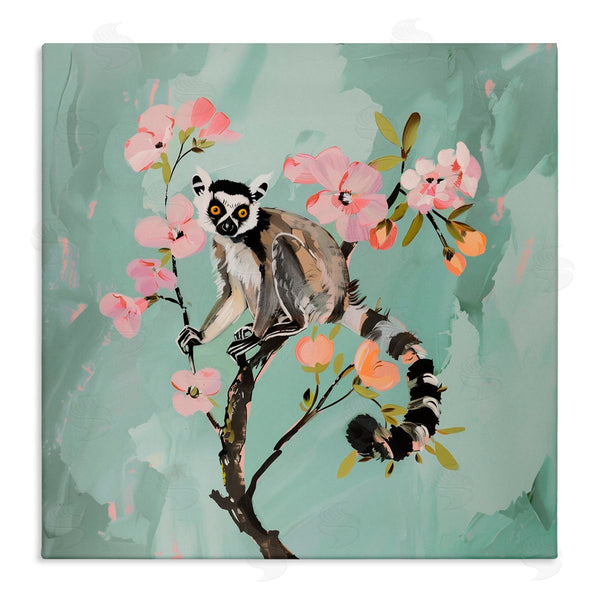 stupell industries Amanda Tsoukanelis | Lemur Perched on Spring Blooms