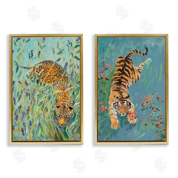 Stupell Industries Amanda Tsoukanelis | Prowling Tiger & Leopard Habitats