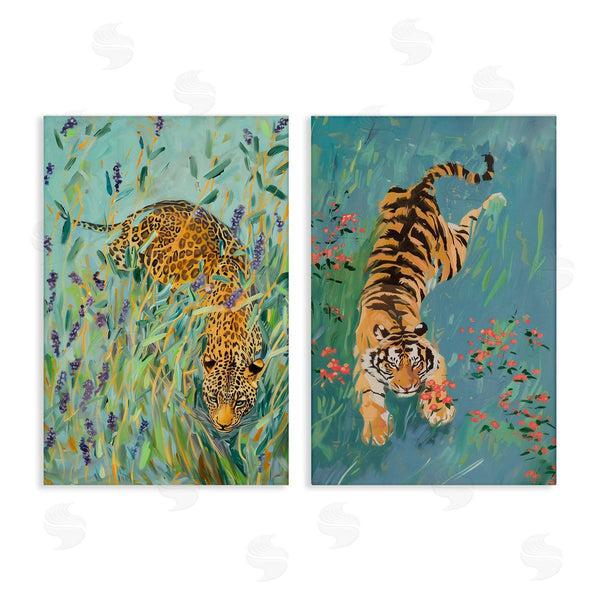 stupell industries Amanda Tsoukanelis | Prowling Tiger & Leopard Habitats