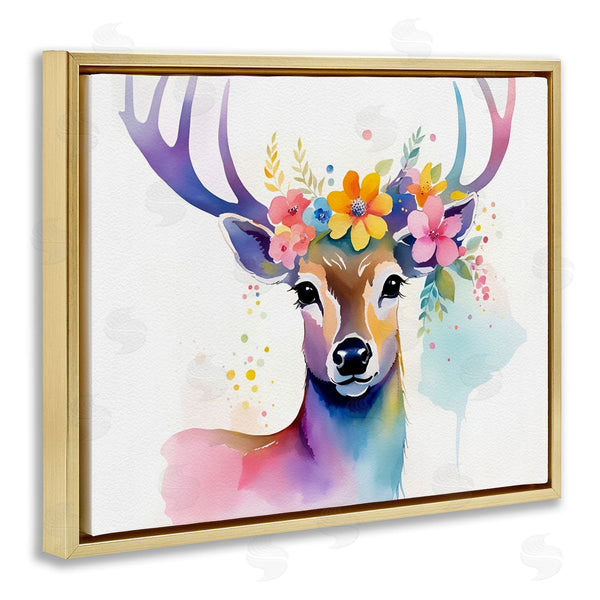 Stupell Industries Amber Clarkson | Floral Garland Deer