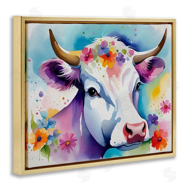 Stupell Industries Amber Clarkson | Flower Speckled Cow