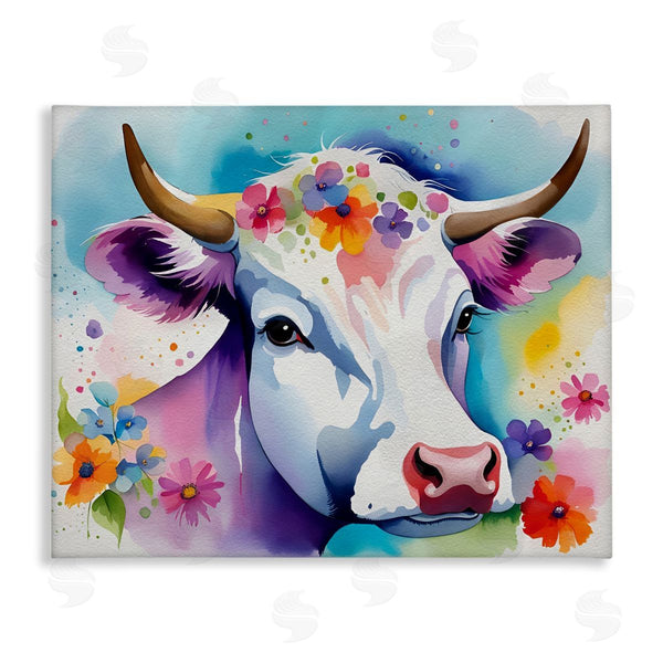 stupell industries Amber Clarkson | Flower Speckled Cow