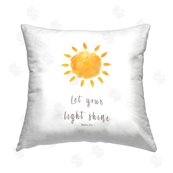 stupell industries Amber Clarkson | Let Your Light Shine Proverb Printed Throw Pillow