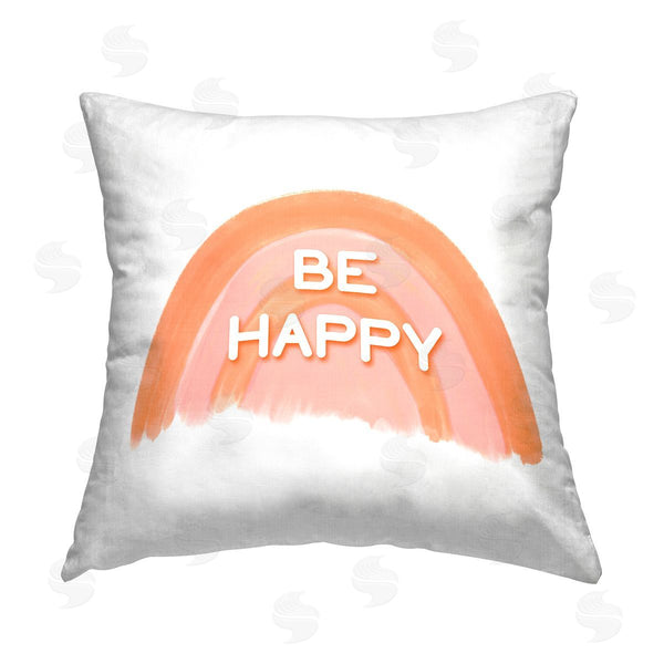 stupell industries Amber Clarkson | Orange Be Happy Printed Throw Pillow