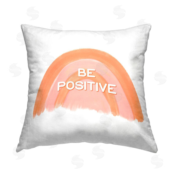 stupell industries Amber Clarkson | Orange Be Positive Printed Throw Pillow