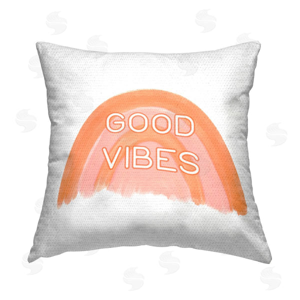 Stupell Industries Amber Clarkson | Orange Good Vibes Printed Throw Pillow